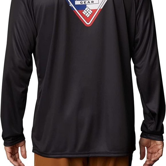 🆕Columbia Men's Terminal Tackle PFG State Triangle LS, MD-Black/Ga Flag, NWT - Picture 3 of 5